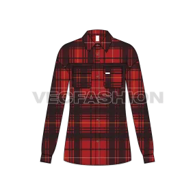 Women's Oversized Plaid Winter Shirt