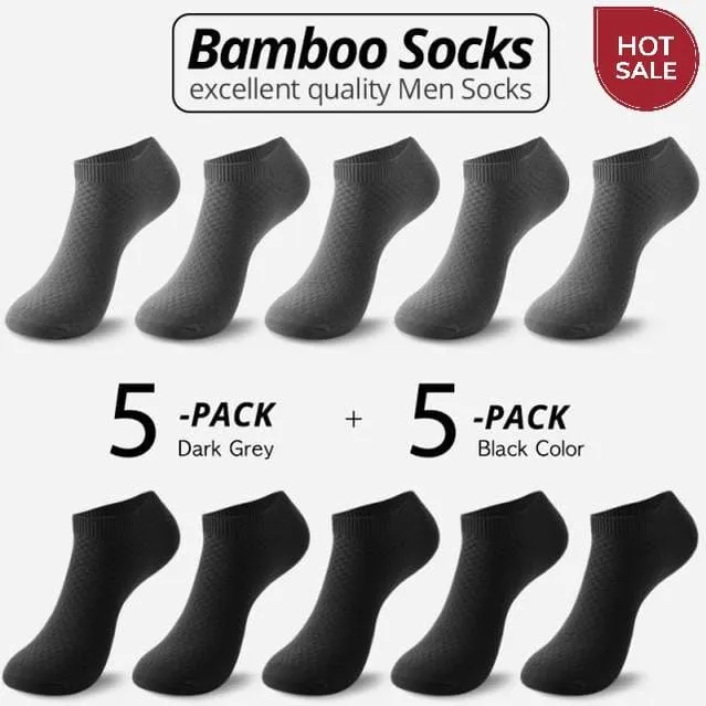 10 Pairs Bamboo Fiber Men Socks Short Ankle Business Black Male Meias Socks Summer Breathable Men Dress Shoes Clothes Size 38-44