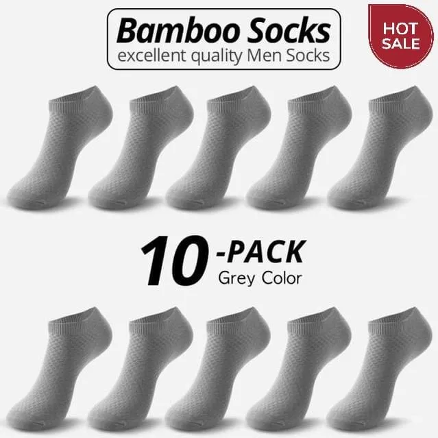 10 Pairs Bamboo Fiber Men Socks Short Ankle Business Black Male Meias Socks Summer Breathable Men Dress Shoes Clothes Size 38-44