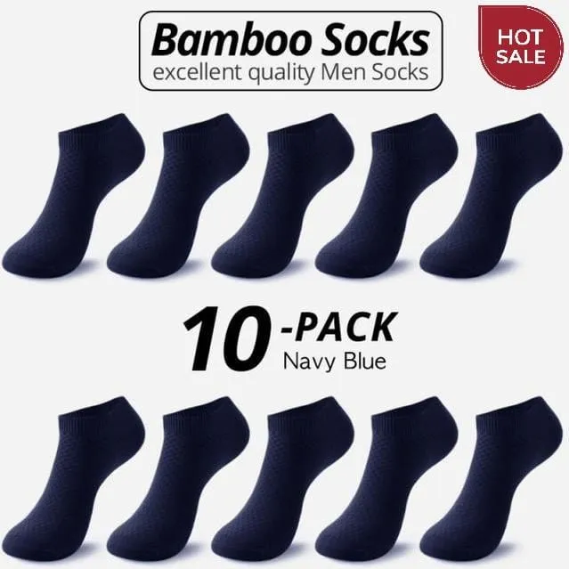 10 Pairs Bamboo Fiber Men Socks Short Ankle Business Black Male Meias Socks Summer Breathable Men Dress Shoes Clothes Size 38-44