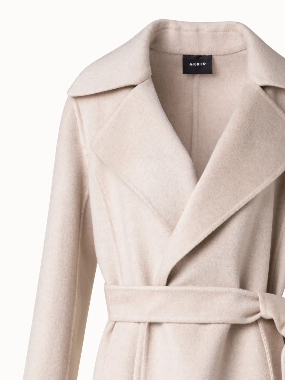 100% Cashmere Wrap Coat in Trench Style