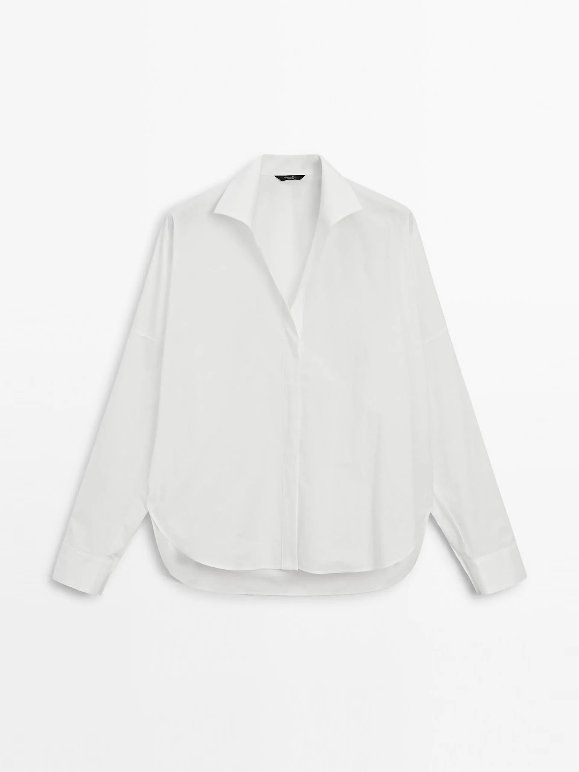 100% cotton shirt with tuxedo collar