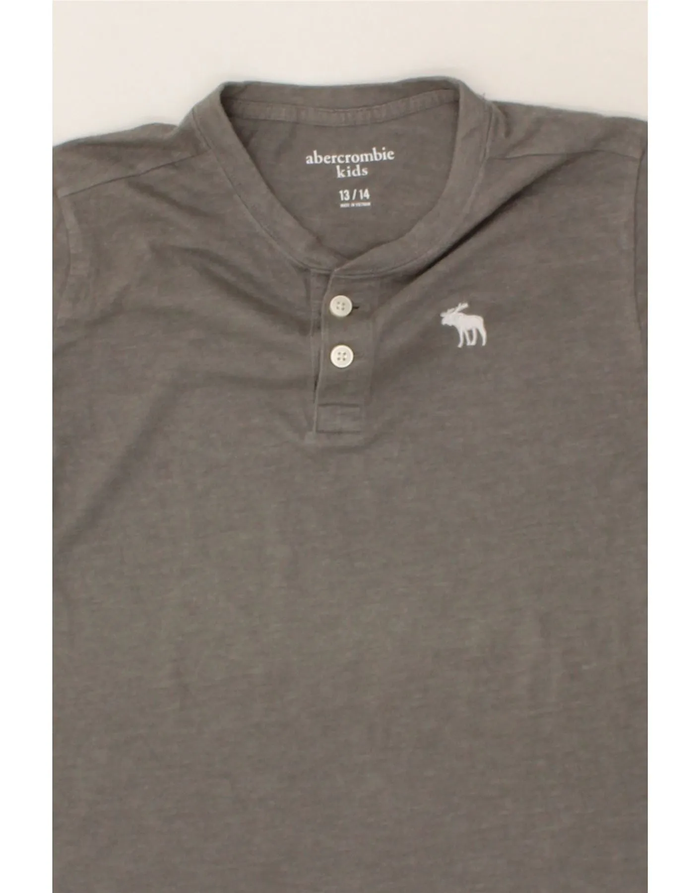 ABERCROMBIE & FITCH Boys T-Shirt Top 13-14 Years Grey Cotton