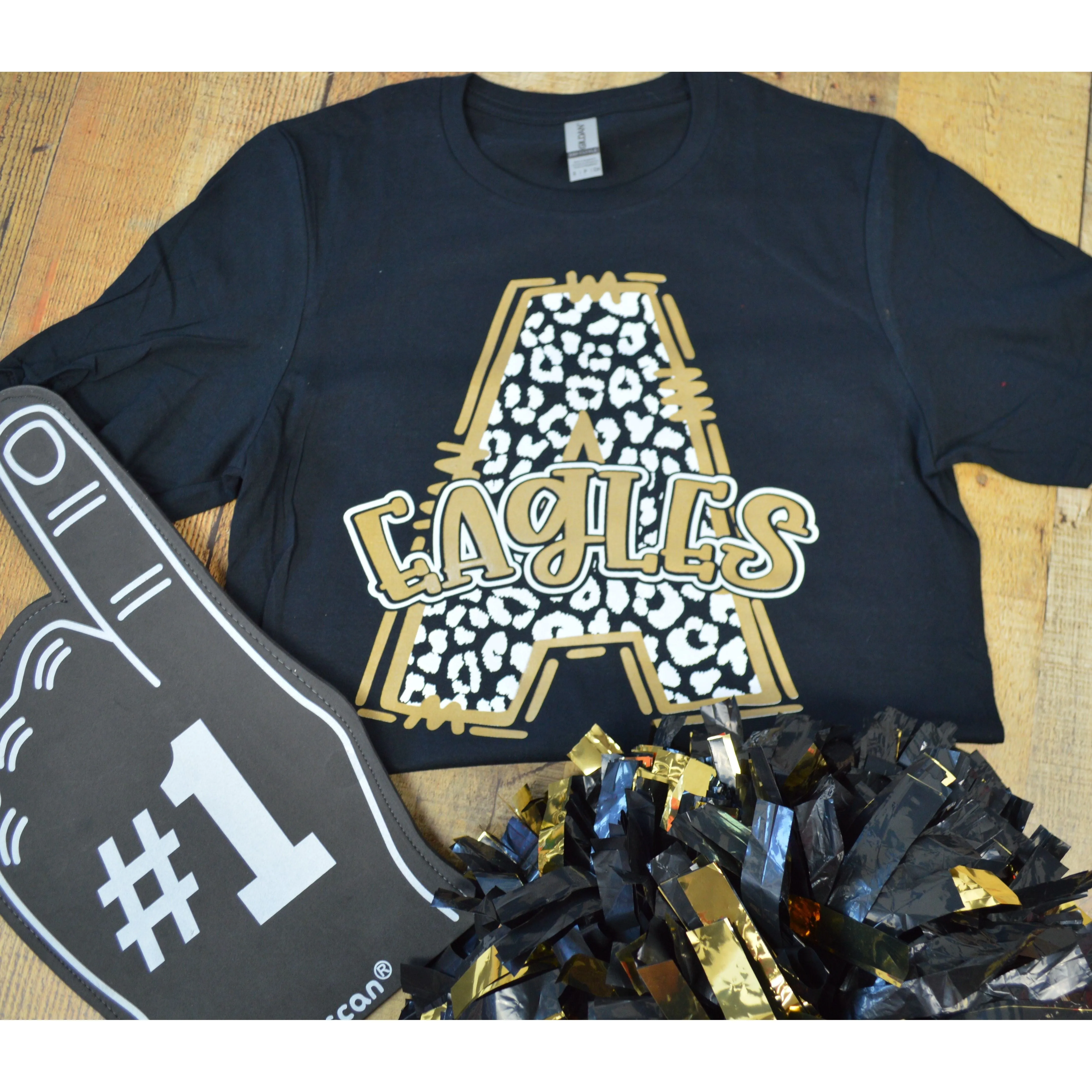 Abilene High Eagles - Animal Print Letter T-Shirt