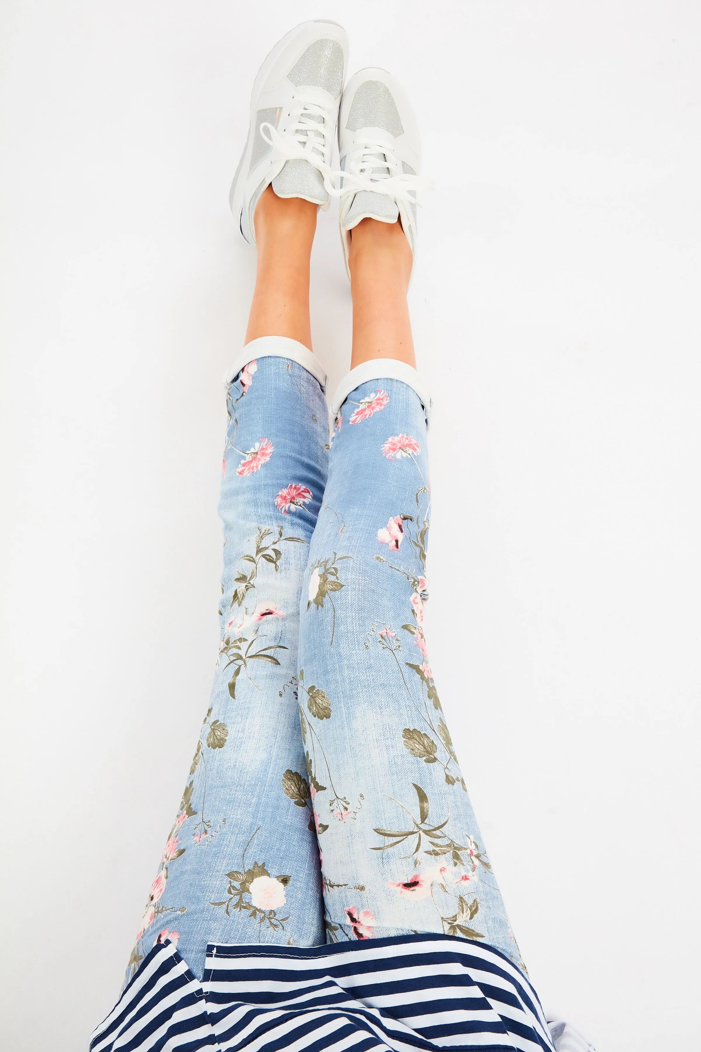 Alice Joggers - Floral Light Wash Joggers