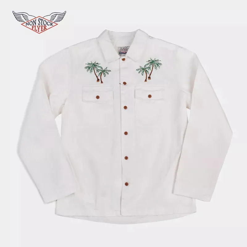 Aloha Style Souvenir Tour Shirts Jacket with Turn-down Collar