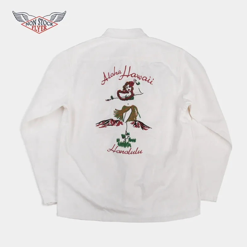 Aloha Style Souvenir Tour Shirts Jacket with Turn-down Collar