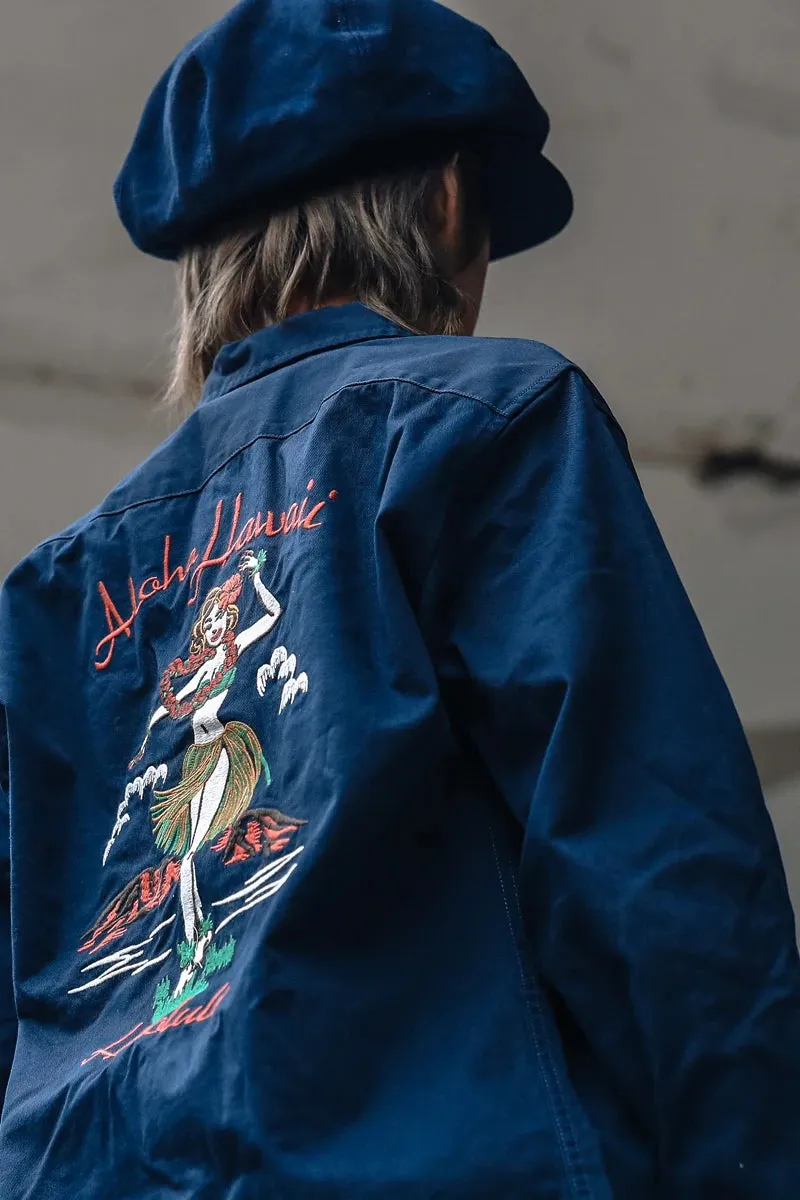 Aloha Style Souvenir Tour Shirts Jacket with Turn-down Collar