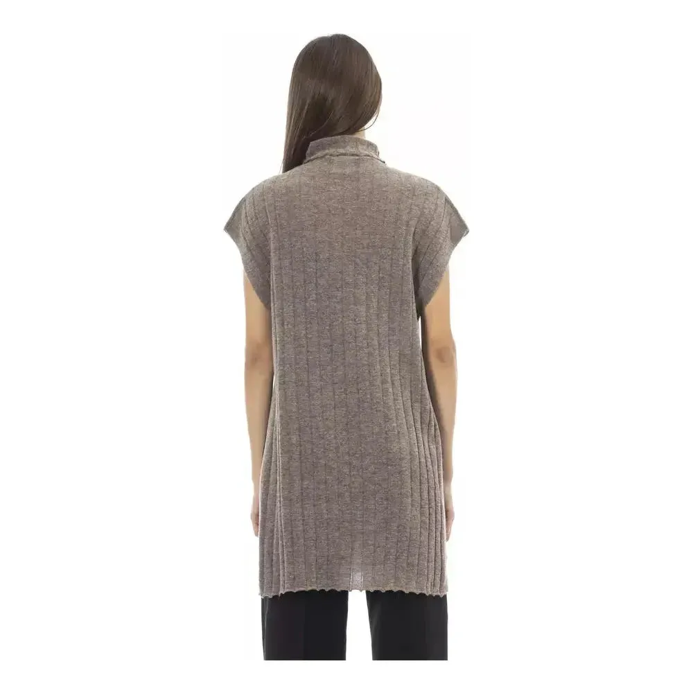 Alpha Studio Brown Wool Women Sweater