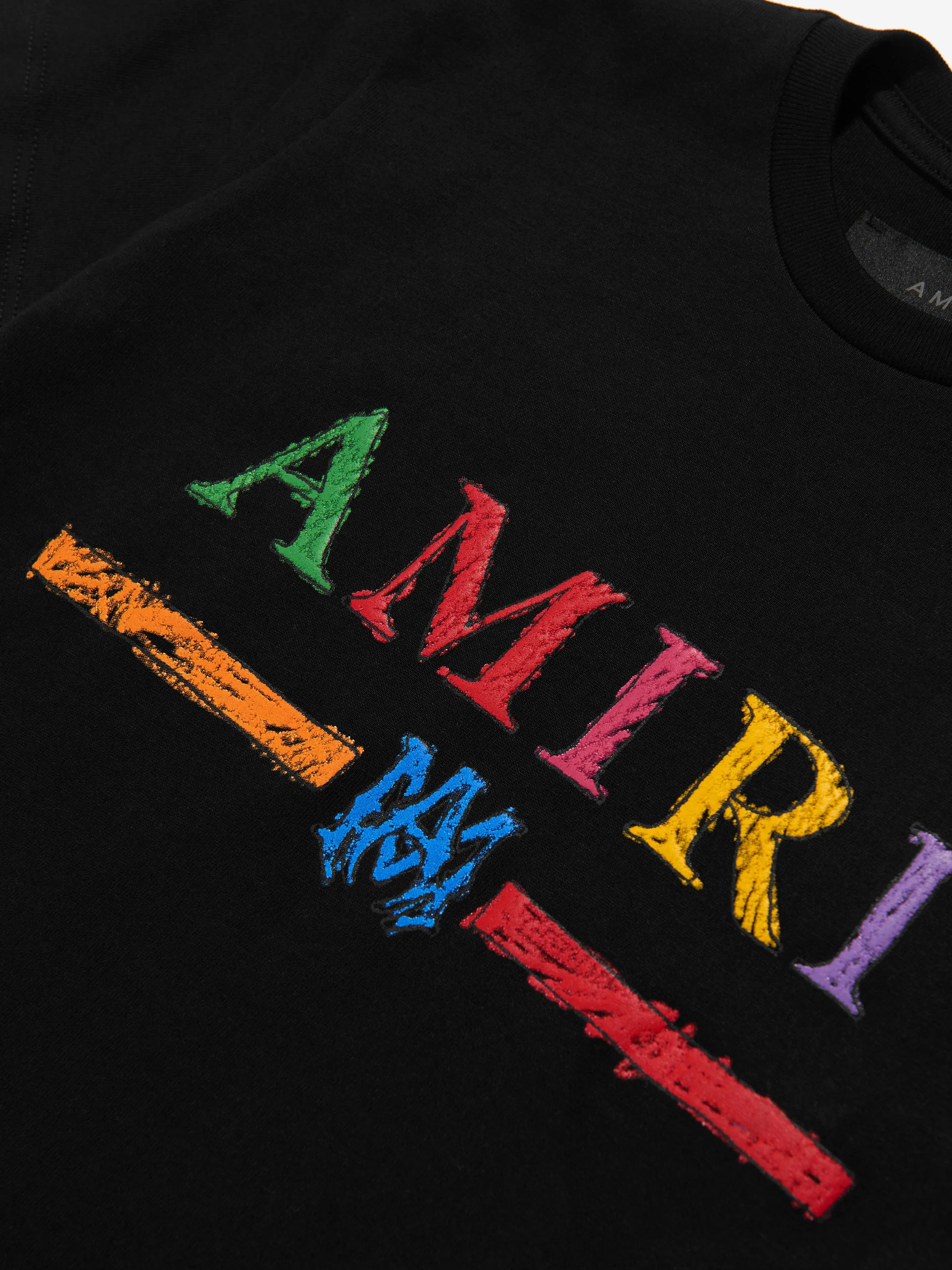 Amiri Kids Crayon Sketch Bar T-Shirt in Black