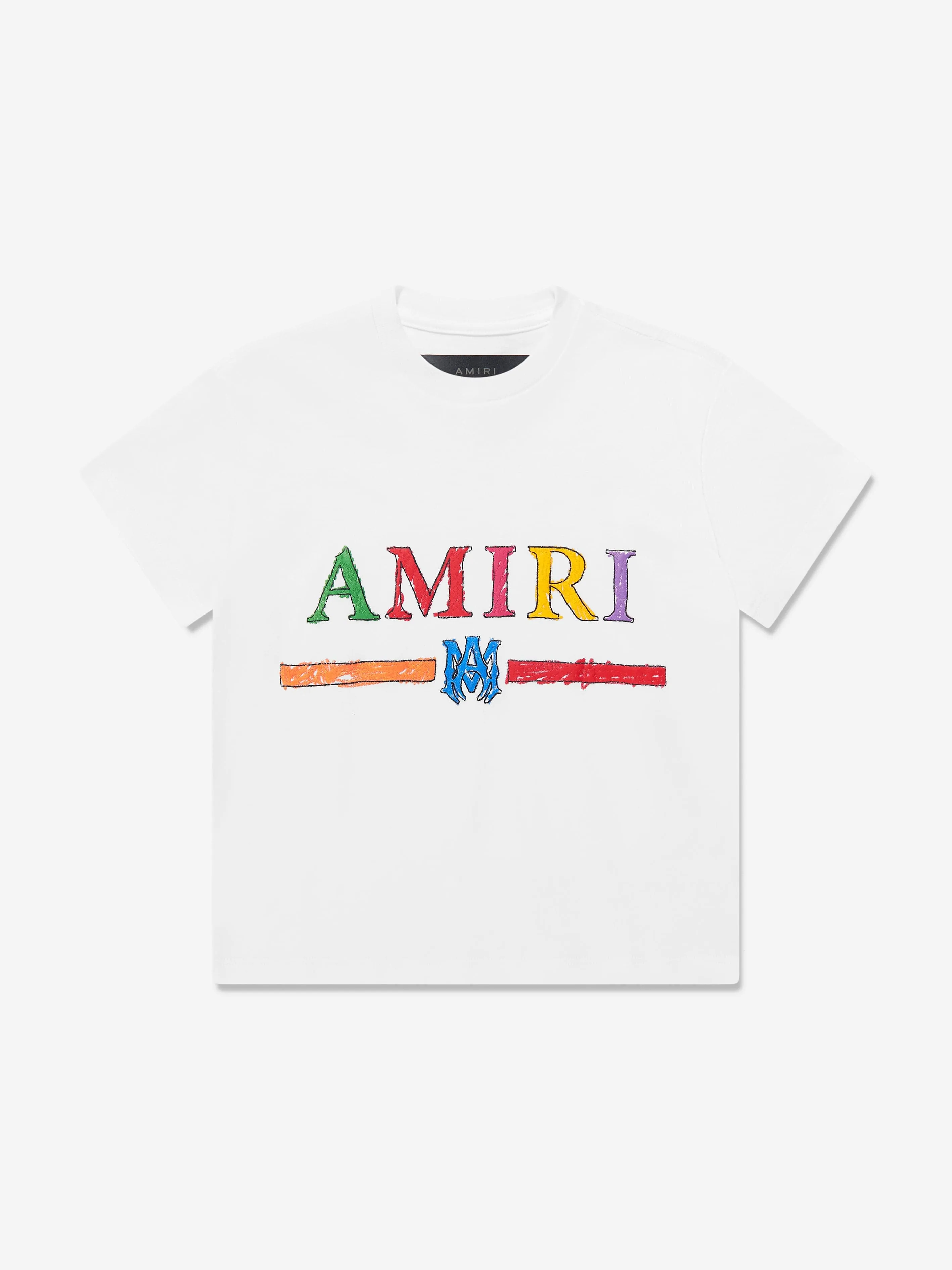 Amiri Kids Crayon Sketch Bar T-Shirt in White