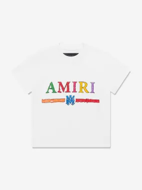 Amiri Kids Crayon Sketch Bar T-Shirt in White