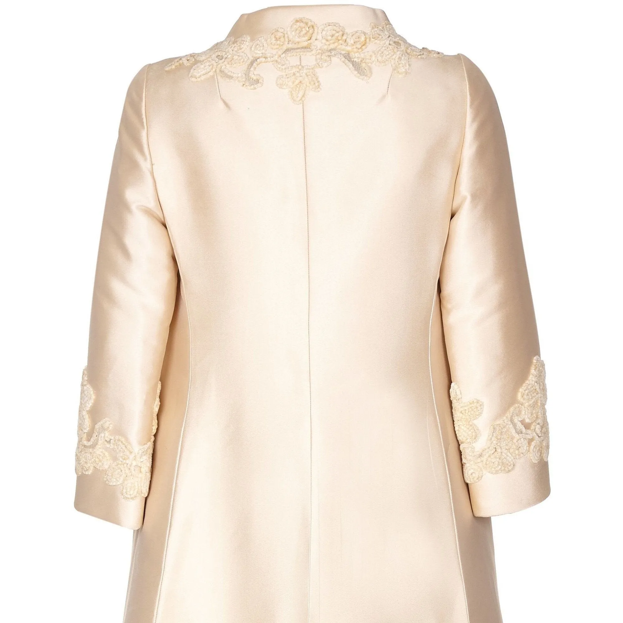 ARCHIVE - Pierre Balmain 1960s Haute Couture Ivory Silk Linen Bridal Dress Suit