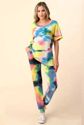 Ariella Rainbow Tie Dye Jogger Set