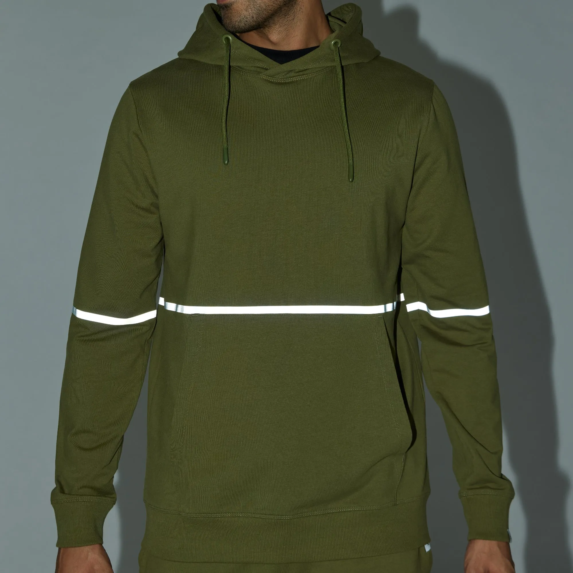 Ascent French Terry Cotton Blend Hoodies Olive Green