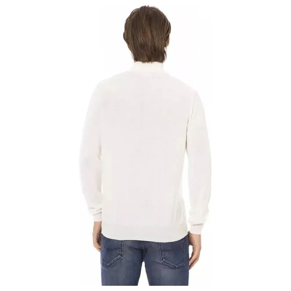 Baldinini Trend White Fabric Men's Turtleneck Sweater