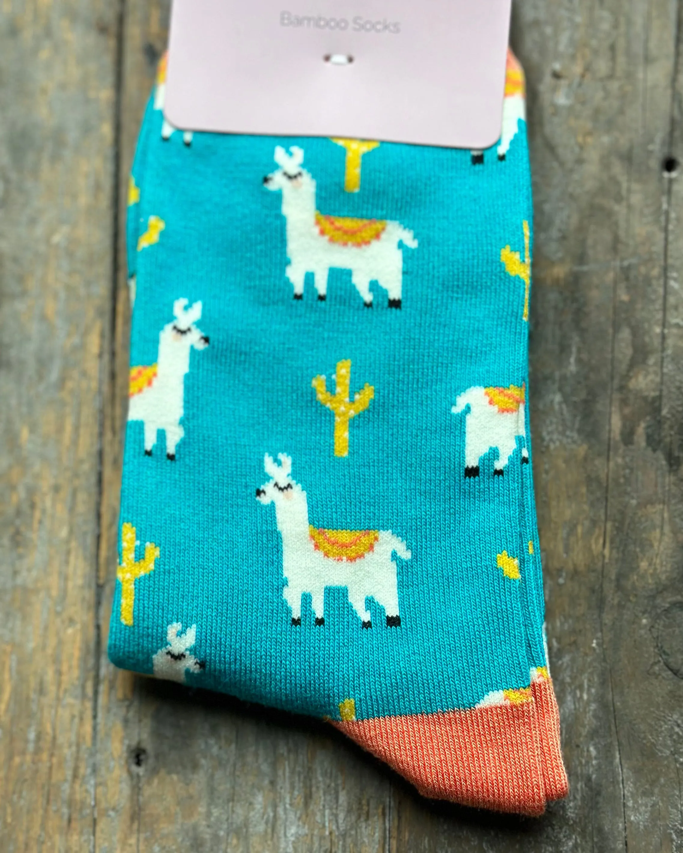 Bamboo Socks - Llamas Teal