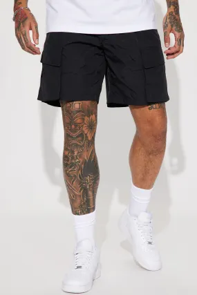 Batter Up Crinkle Utility Short - Black