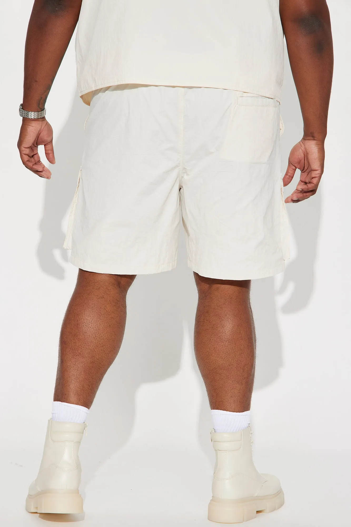 Batter Up Crinkle Utility Short - Cream