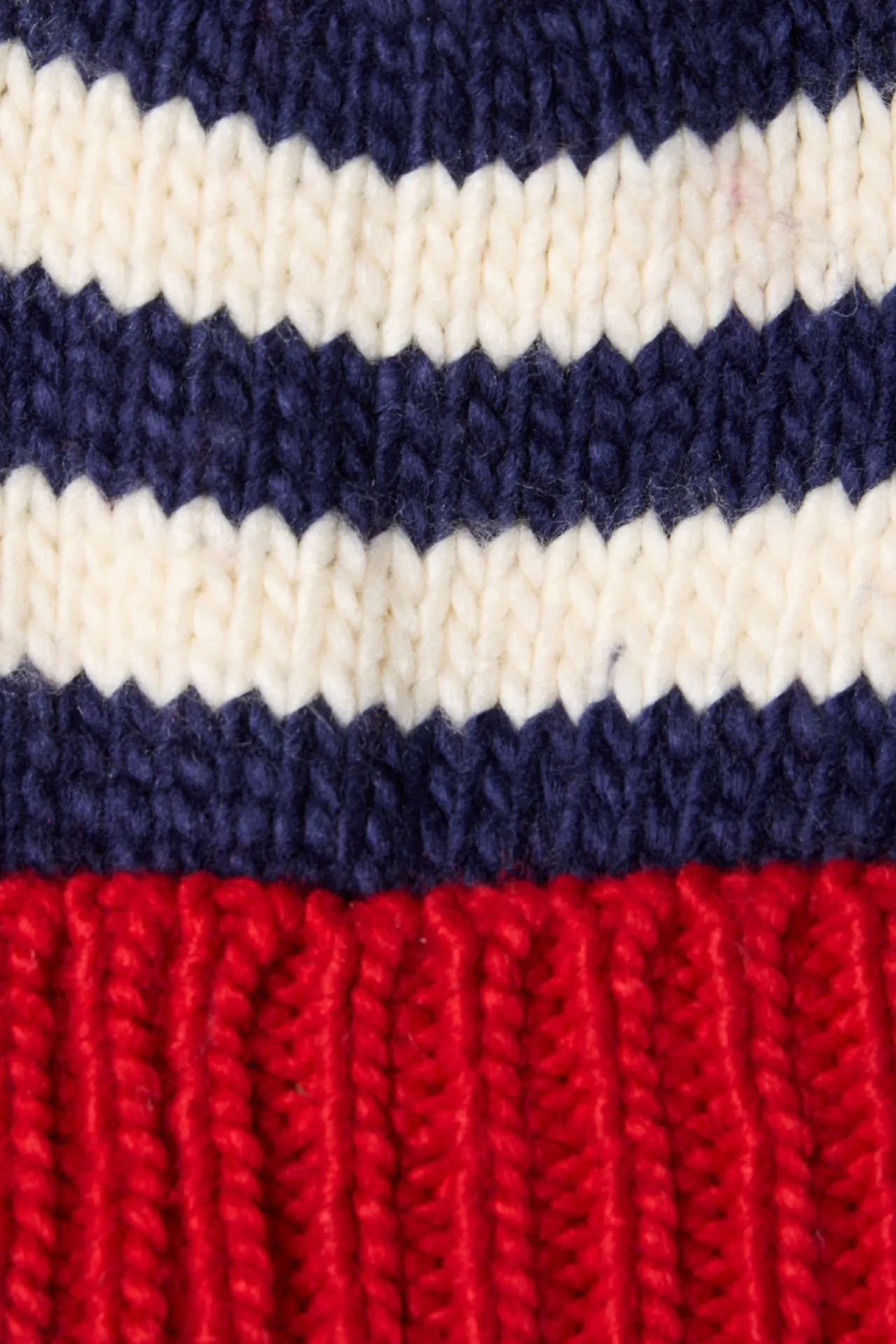 Beanie Navy Stripe With Red