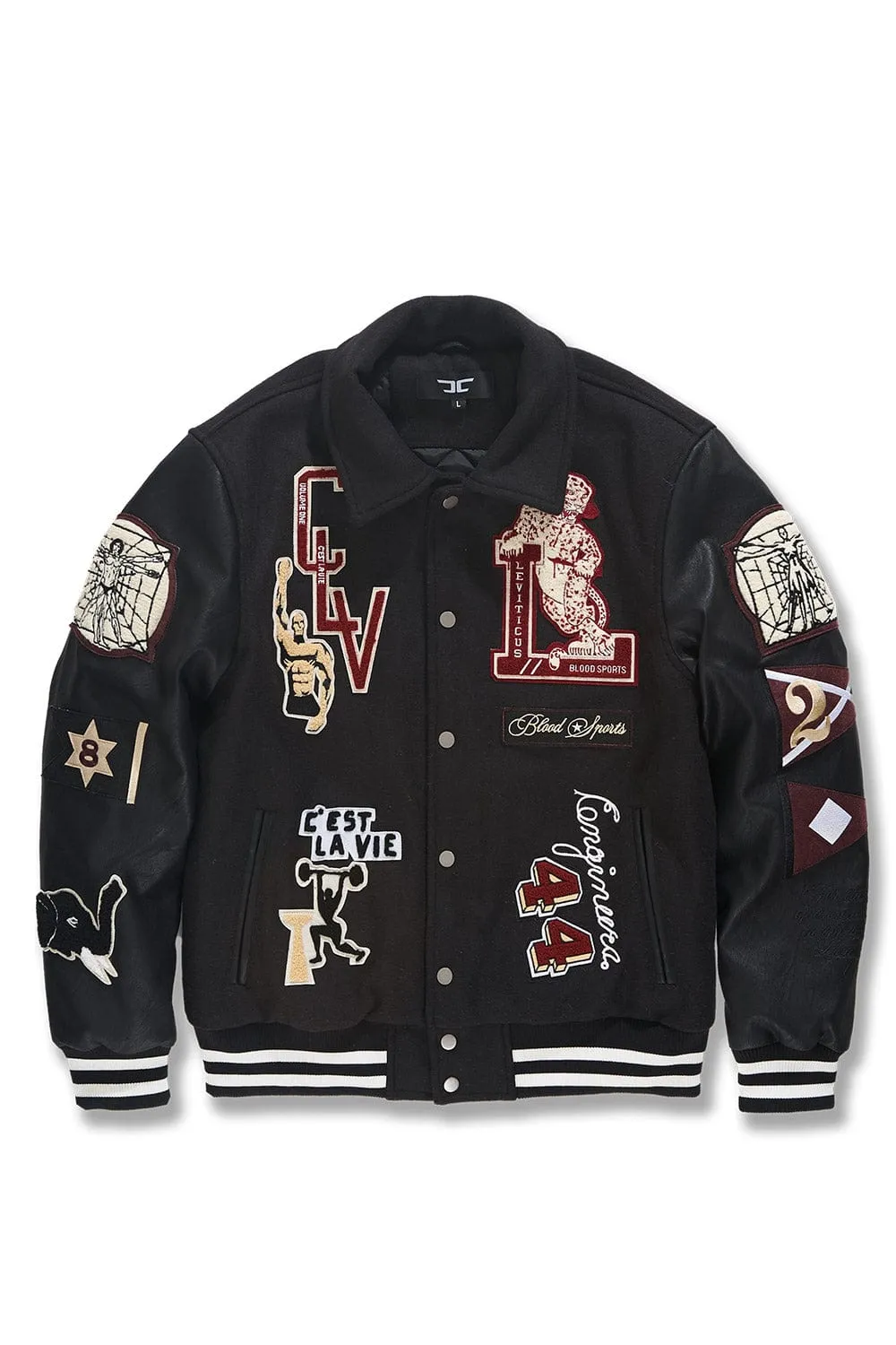 Big Men's Carpe Diem Varsity Jacket (Black)