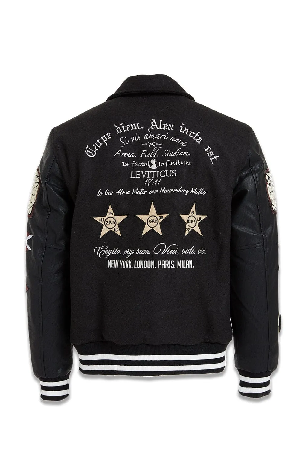 Big Men's Carpe Diem Varsity Jacket (Black)