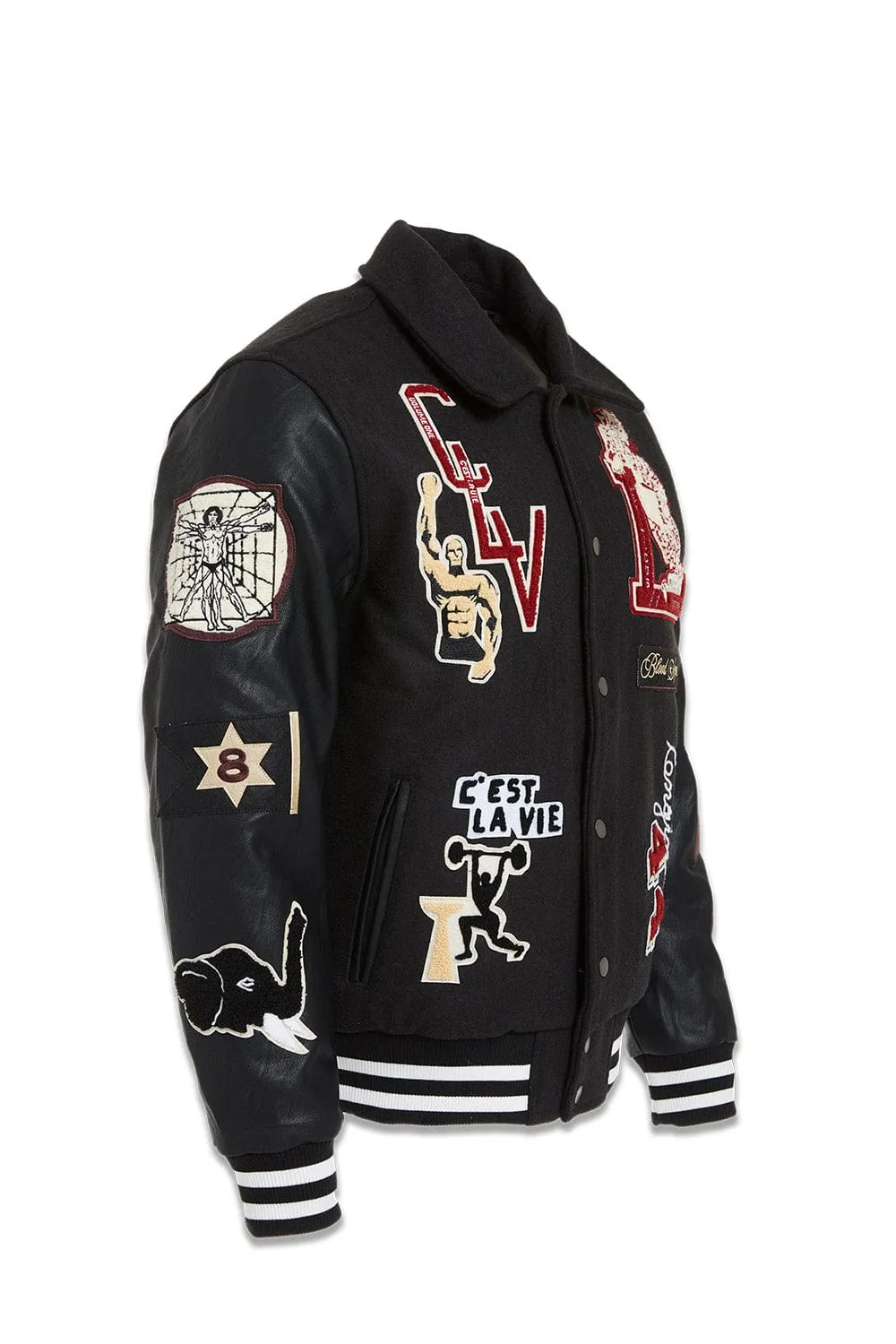 Big Men's Carpe Diem Varsity Jacket (Black)