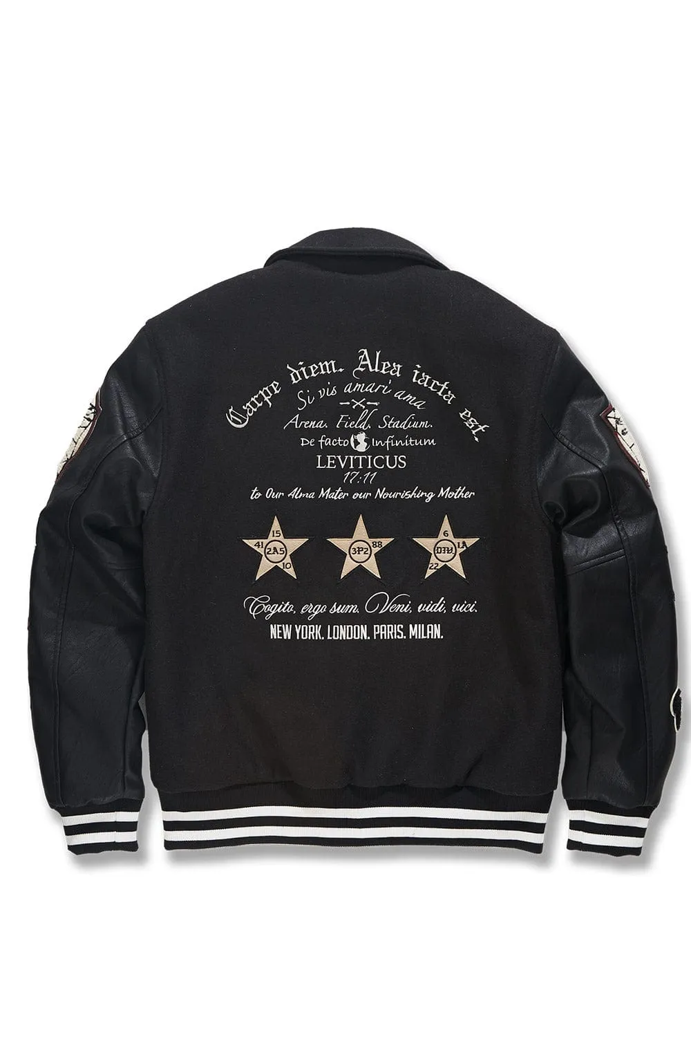 Big Men's Carpe Diem Varsity Jacket (Black)