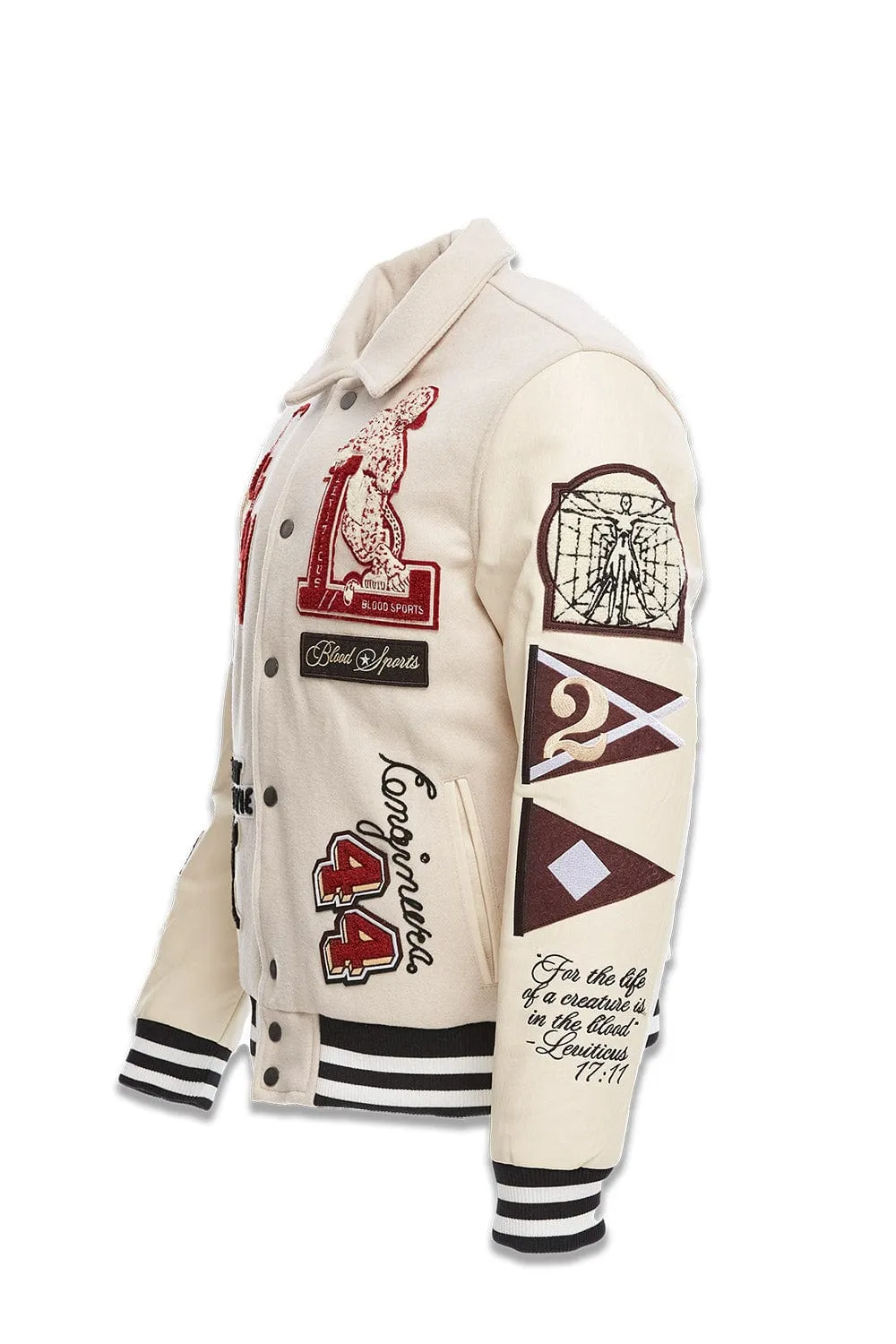 Big Men's Carpe Diem Varsity Jacket (Bone)