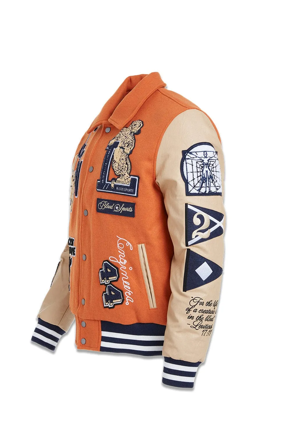 Big Men's Carpe Diem Varsity Jacket (Burnt Orange)