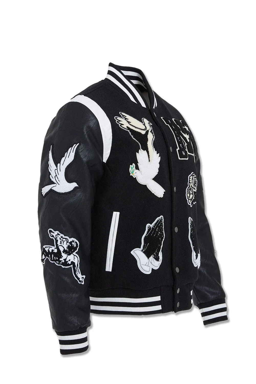 Big Men's Fallen Angels Varsity Jacket (Black)