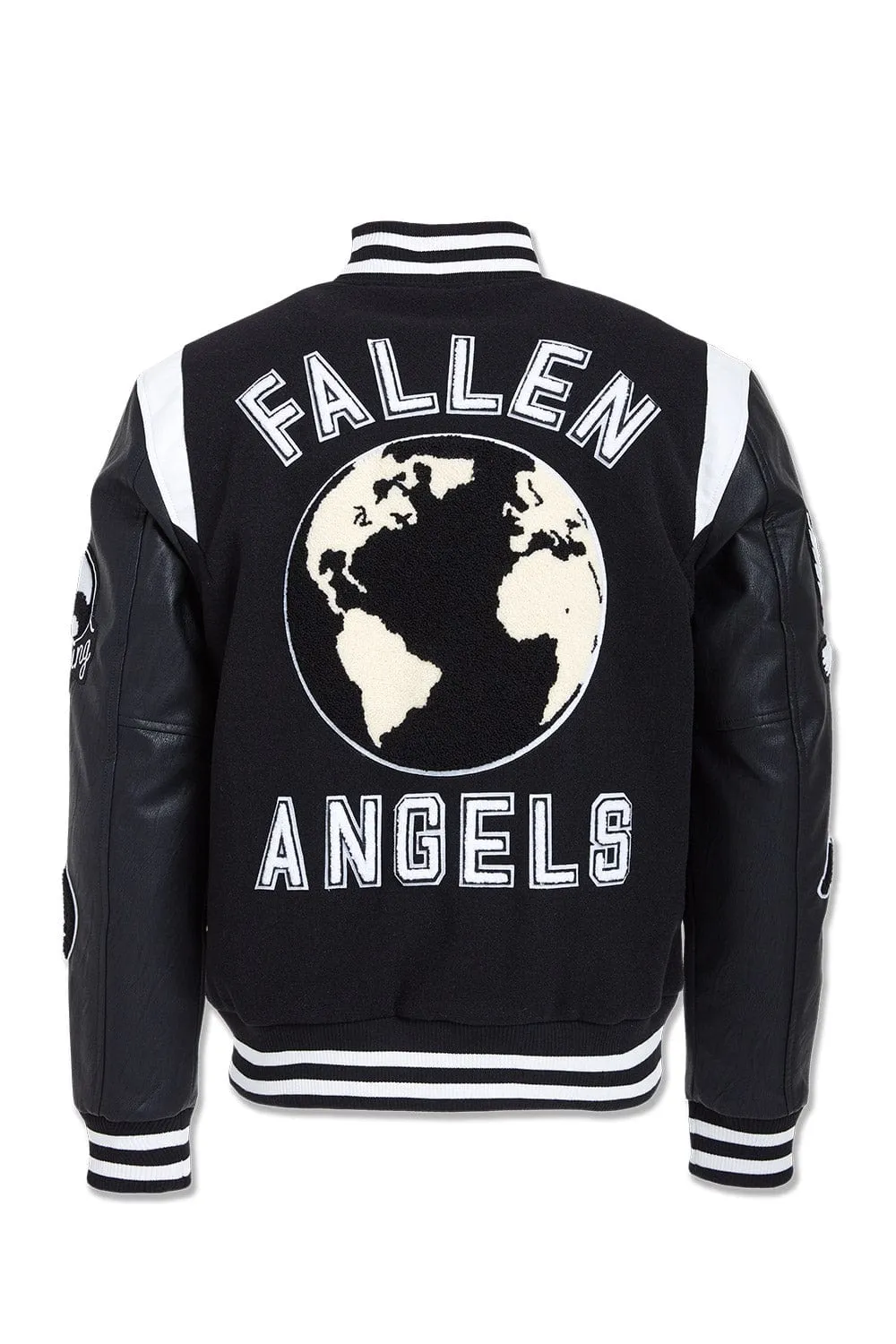 Big Men's Fallen Angels Varsity Jacket (Black)