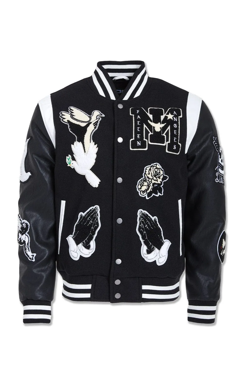 Big Men's Fallen Angels Varsity Jacket (Black)