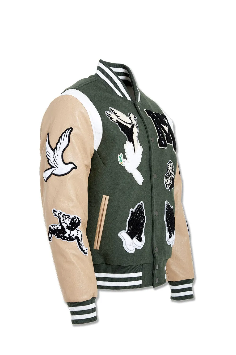 Big Men's Fallen Angels Varsity Jacket (Pine)