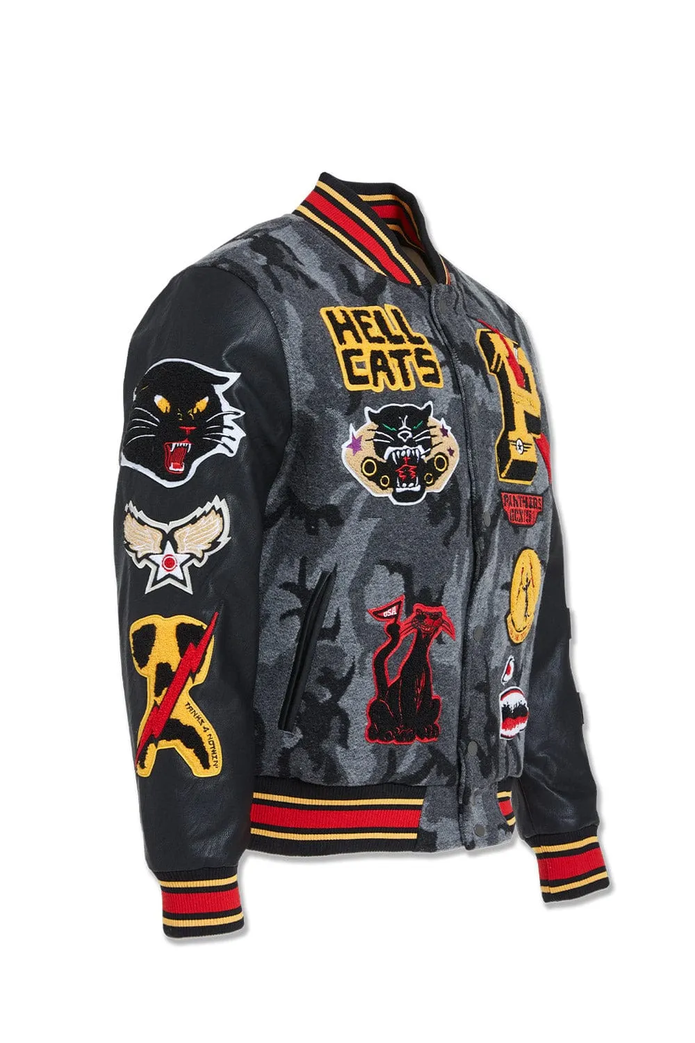 Big Men's Hellcat Varsity Jacket (Black Camo)