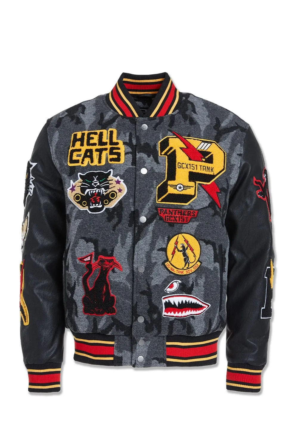 Big Men's Hellcat Varsity Jacket (Black Camo)