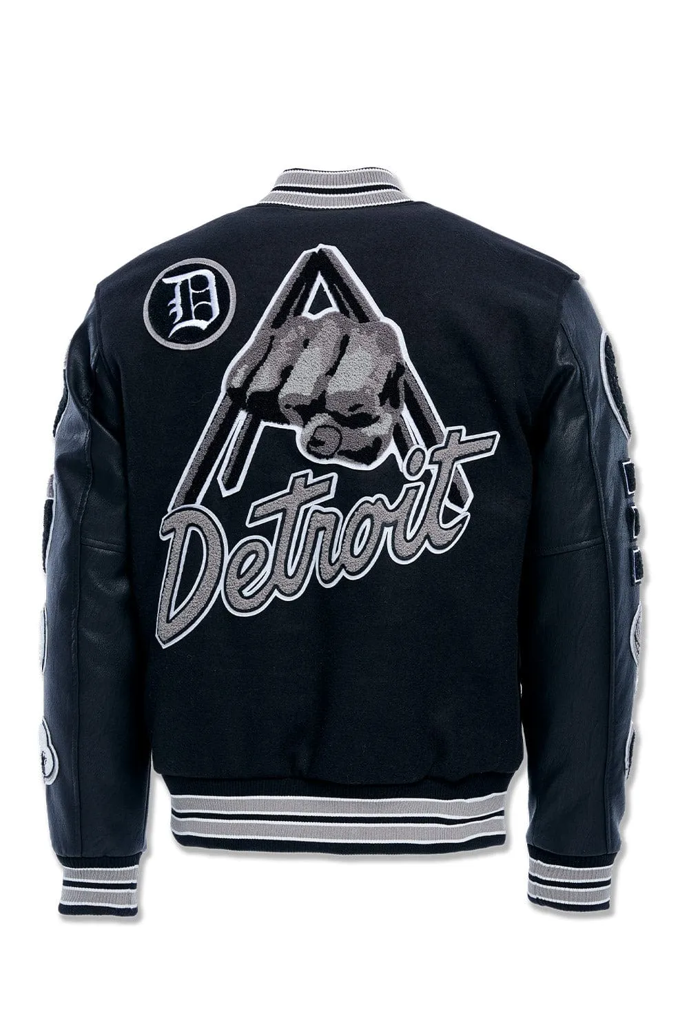 Big Men's Motown Varsity Jacket (Black Shadow)