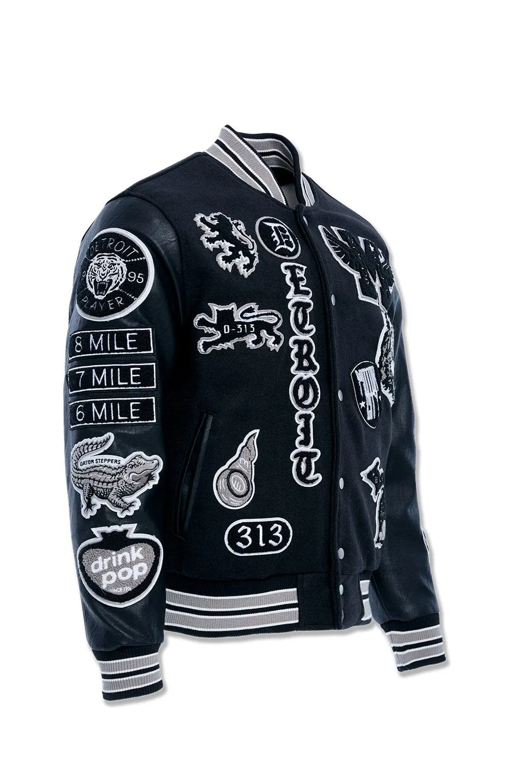 Big Men's Motown Varsity Jacket (Black Shadow)