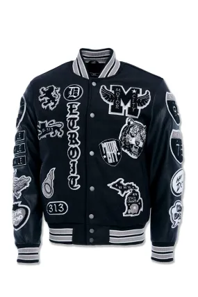 Big Men's Motown Varsity Jacket (Black Shadow)