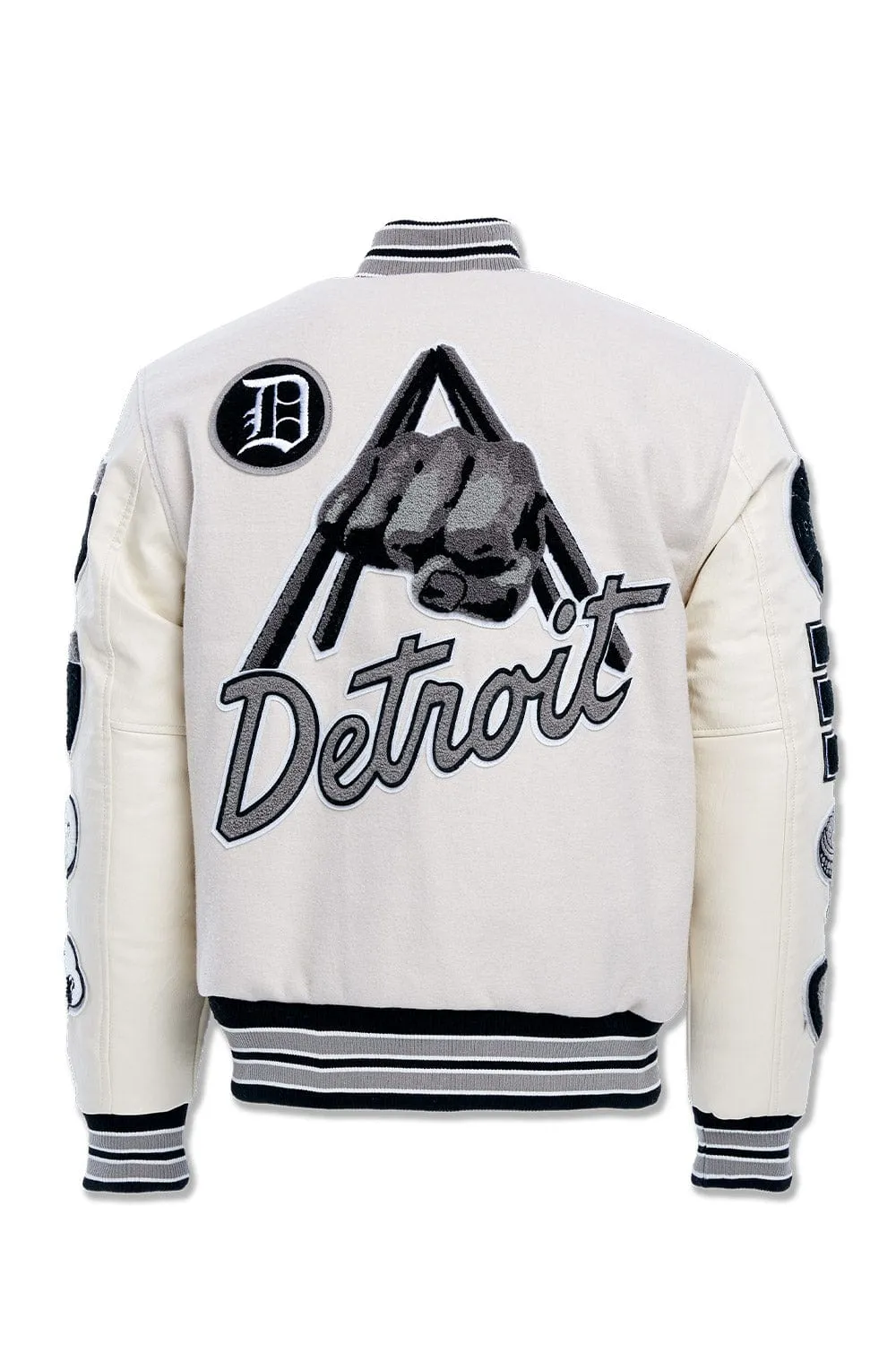 Big Men's Motown Varsity Jacket (Cream)