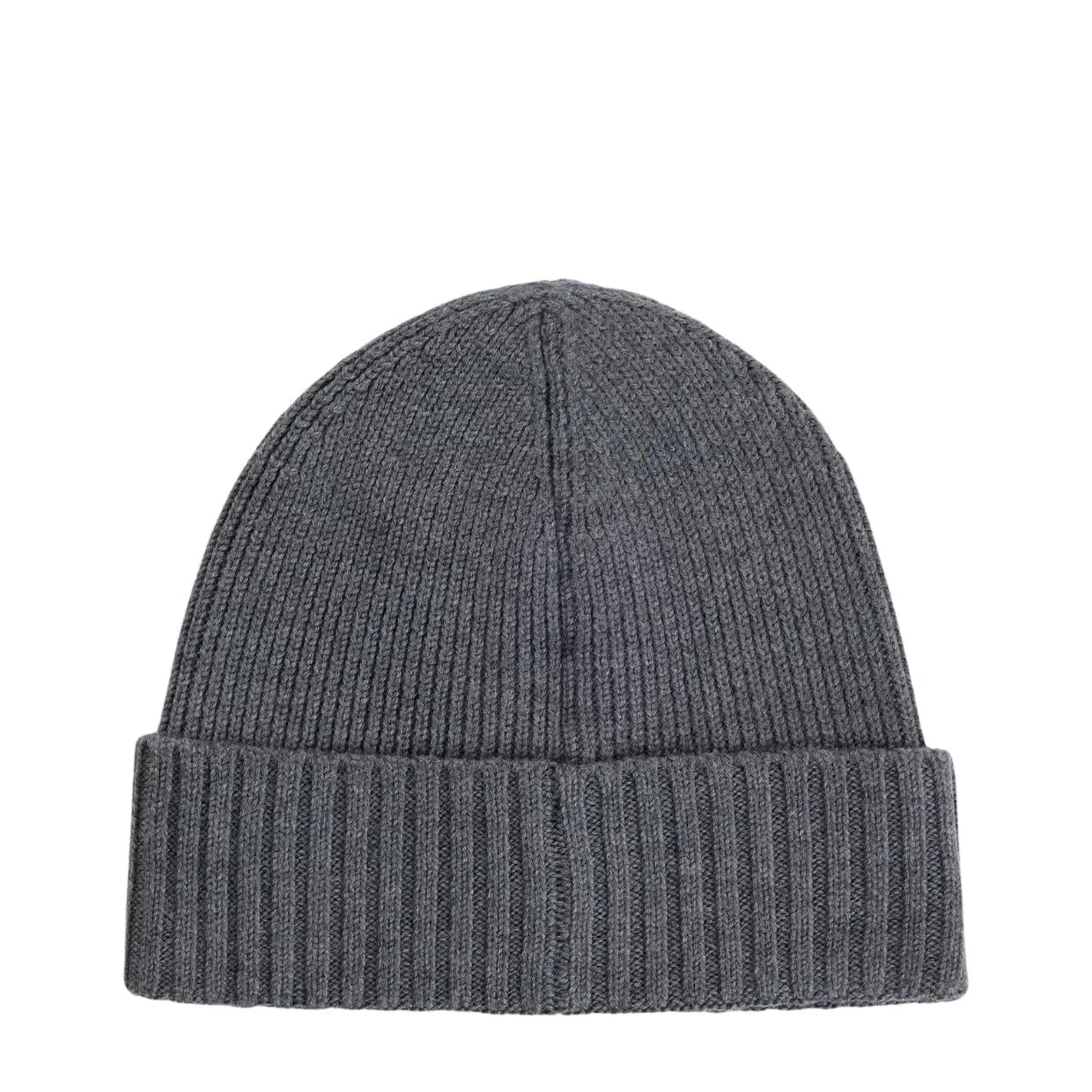 BOSS Logo Tag Grey Wool Beanie Hat