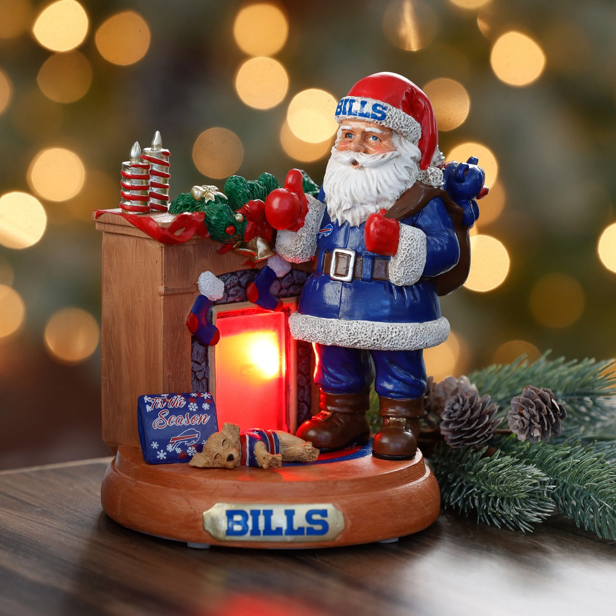 Buffalo Bills NFL Santa Fireplace Figurine