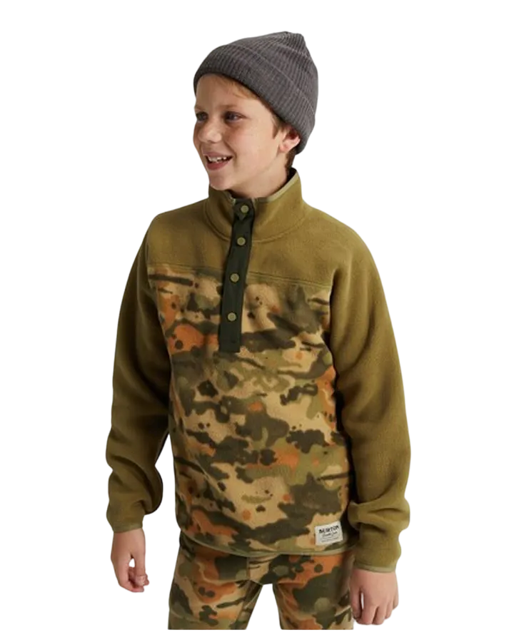 Burton Kid's Spark Fleece Snow Anorak - Martini / Kelp Camo - 2023