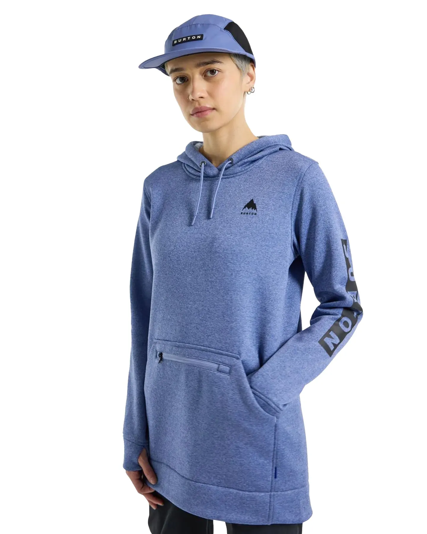 Burton Women's Oak Long Pullover Hoodie - Slate Blue Heather