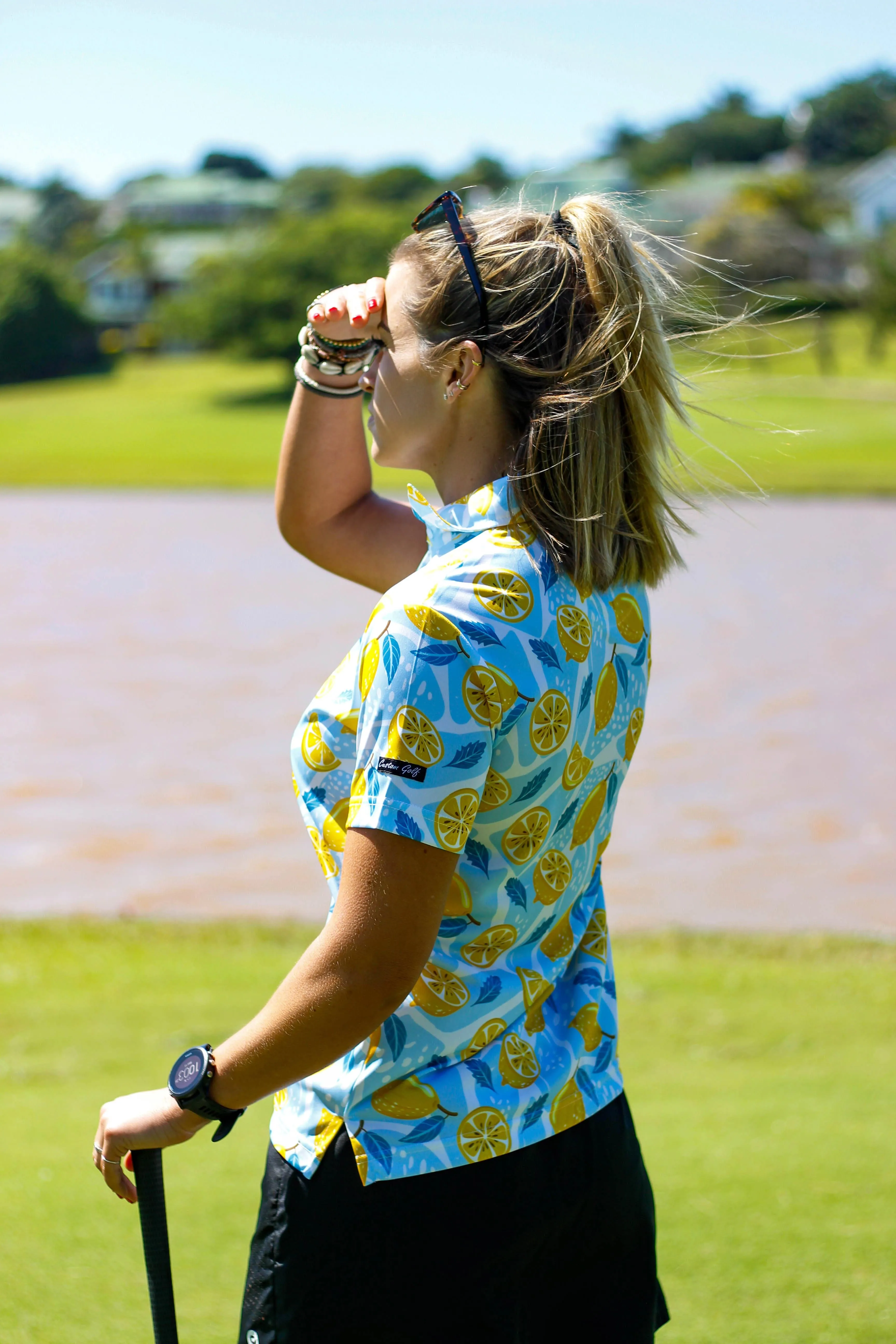 CA Ladies Funky Golf Shirt | Lemon Zest