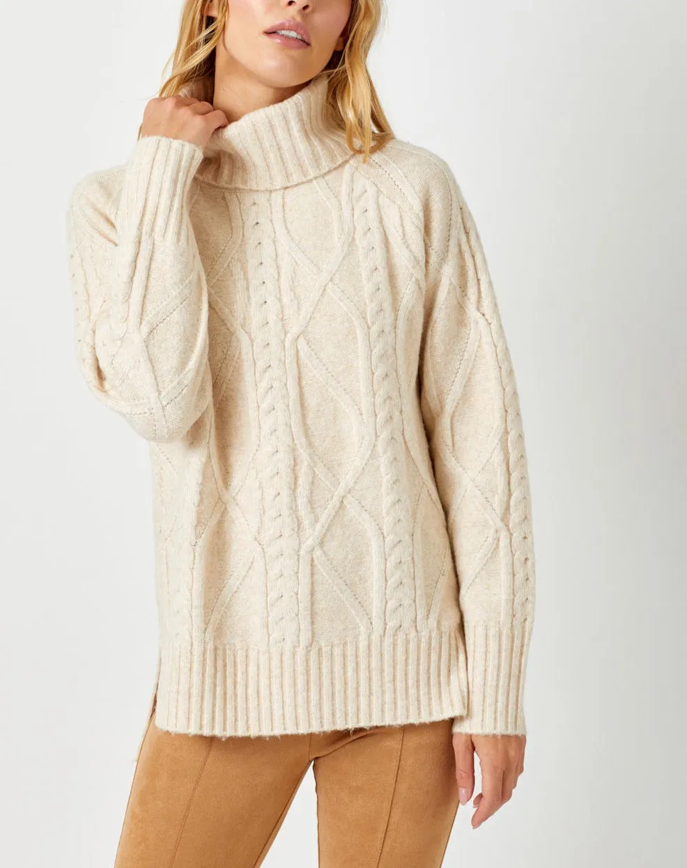 Cable Knit Turtle Neck Sweater