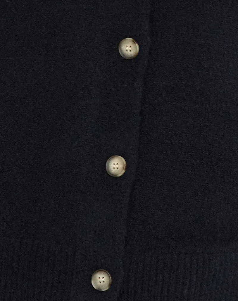 Camira Knitted Button Through Vest in Black