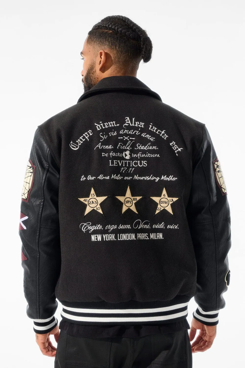 Carpe Diem Varsity Jacket (Black)