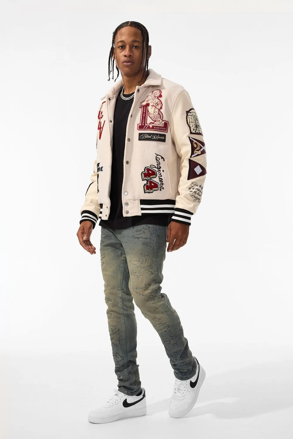 Carpe Diem Varsity Jacket (Bone)