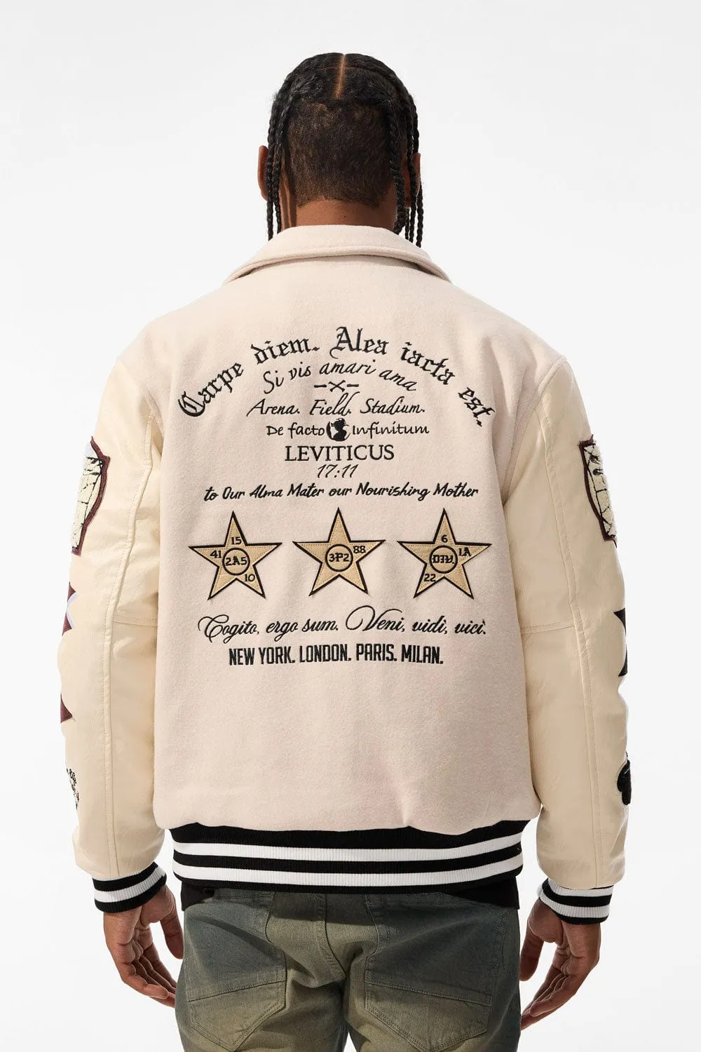 Carpe Diem Varsity Jacket (Bone)